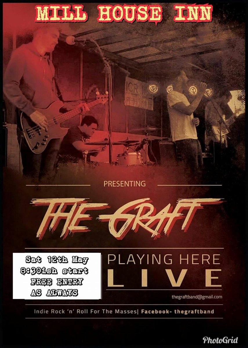 MillhouseHpool's tweet photo. Live the Saturday in the MILL HOUSE INN we have The Graft playing all the best indie rock n roll for the masses. https://t.co/oKvJe08EkD