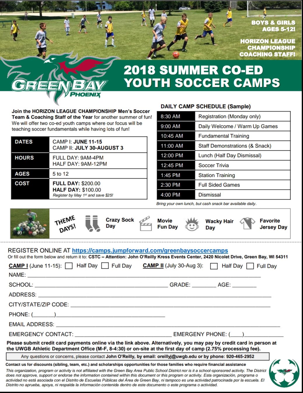 Green Bay Soccer on Twitter "Our first youth camp of the summer is approaching fast! Make sure