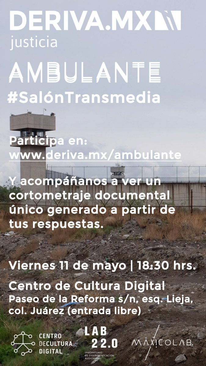 DERIVA_MX's tweet photo. ¿Se imparte justicia de forma legítima en México? ¿Se puede justificar hacer justicia por mano propia? Algunas preguntas a explorar en la proyección del viernes a las 18:30 en el @CCDmx. Hoy último día para responder el cuestionario ¡Participa! https://t.co/EAwJS7JwQM 
@Ambulante https://t.co/fgkqlNYufF