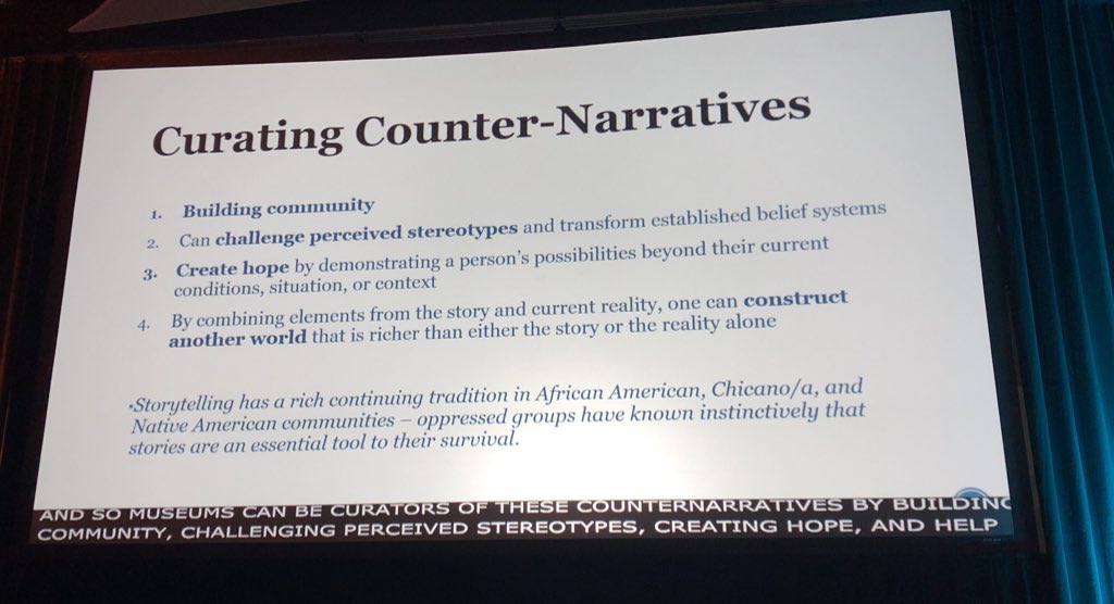 JVenegas_MuseEd's tweet photo. Just because you raise the experiences of historically marginalized groups, doesn’t mean you erase the stories of those who are usually highlighted (paraphrased) #AAM2018 #AAMSMJ https://t.co/Hf33xIv0Ls
