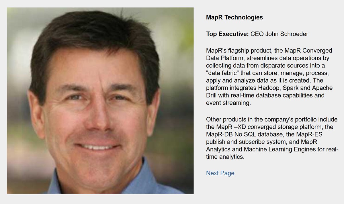 HPE_AI's tweet image. #MapR is excited to be recognized by @CRN as one of the &quot;15 Coolest System and Platform Vendors for 2018&quot; in their 2018 #BigData 100 solutions review!  #BigData2018 bit.ly/2ryxOb8