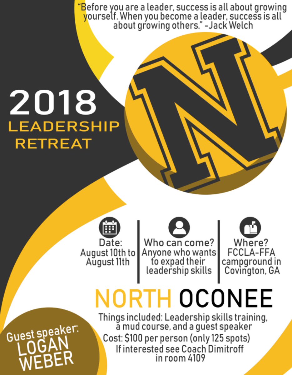 TDimi21's tweet photo. ππͺHurry and claim your spot!!ππͺ Student Leadershup Retreat is August 10th/11th. Headed to FFA camp. Pick a packet up from room 4109 and see me for all other information!! #mudcourse #TitanPride https://t.co/2Z896iIU4j