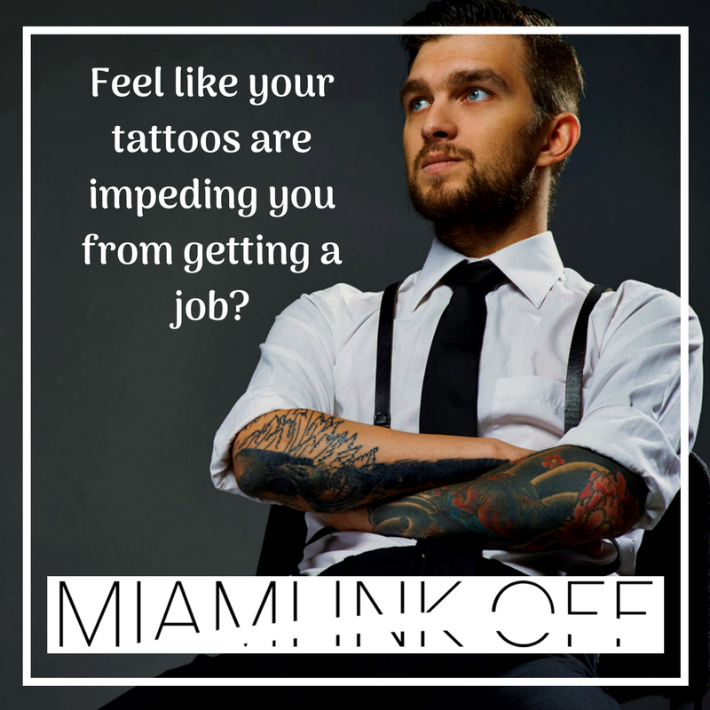 MiamiInkOff's tweet photo. Looking for a job and your tattoos are getting in the way? Did you know that 48% of people in the south east region of the U.S perceive that tattoos are inappropriate in the workplace? Contacts us at https://t.co/aR3X87zQh0 or at (305) 423-1515 for a free consultation today! #MIO https://t.co/eh8OiYoSnn