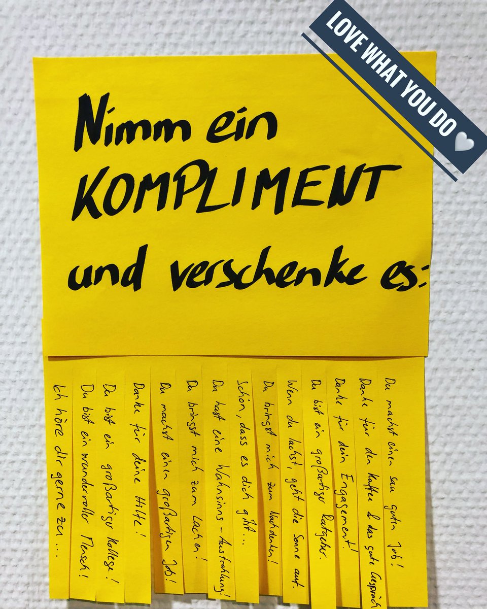 FlorianEngel42's tweet photo. Komplimente machen leicht gemacht #culturehack #CultureChange #agil https://t.co/ppgZgCBQRc