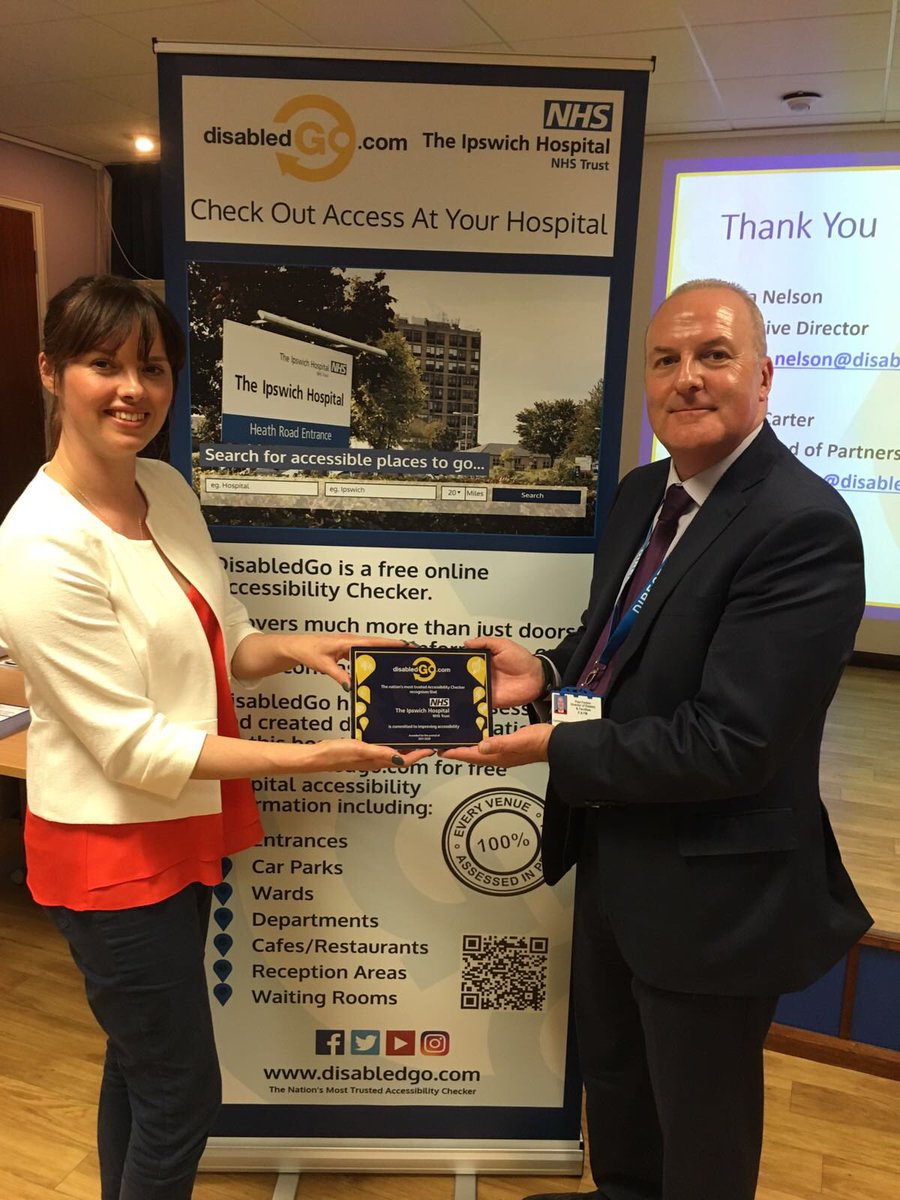 AnnaAccessAble's tweet photo. Fantastic to launch our @DisabledGo accessibility guides to @IpswichHosp - a really innovative partnership with the estates and facilities team. #AccessibleNHS #PatientExperience #Timematters https://t.co/r9OATDp07o
