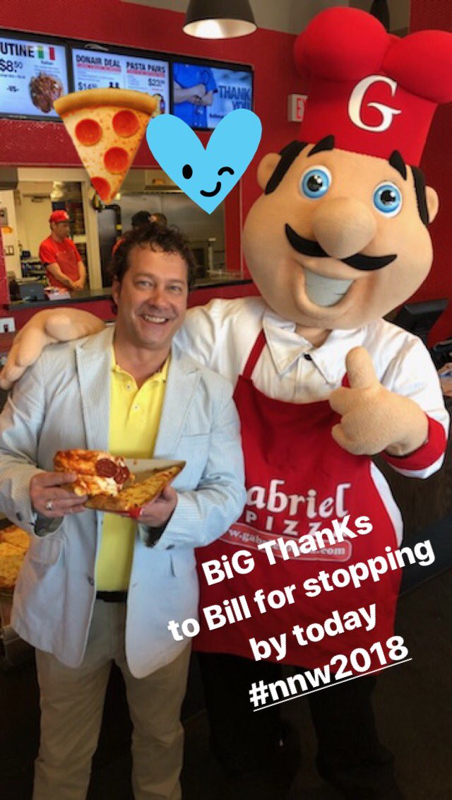 GabrielPizza's tweet photo. Big thanks to @billwelychka for stopping in to support #nnw2018 in #Kingston today. #freeslices for all ygk nurses at Gabes 830 Norwest & 339 Princess street. Stop in for a slice. #thankyou https://t.co/6OO3zYq79V