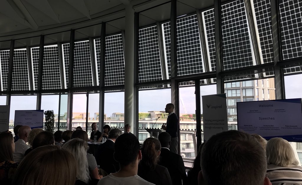 First up at City Hall - a speech from @vinspired backer Deputy Mayor @rydermc on the importance of using data insights to get young people from diverse backgrounds involved in volunteering @LDN_gov #Inspiredlaunch