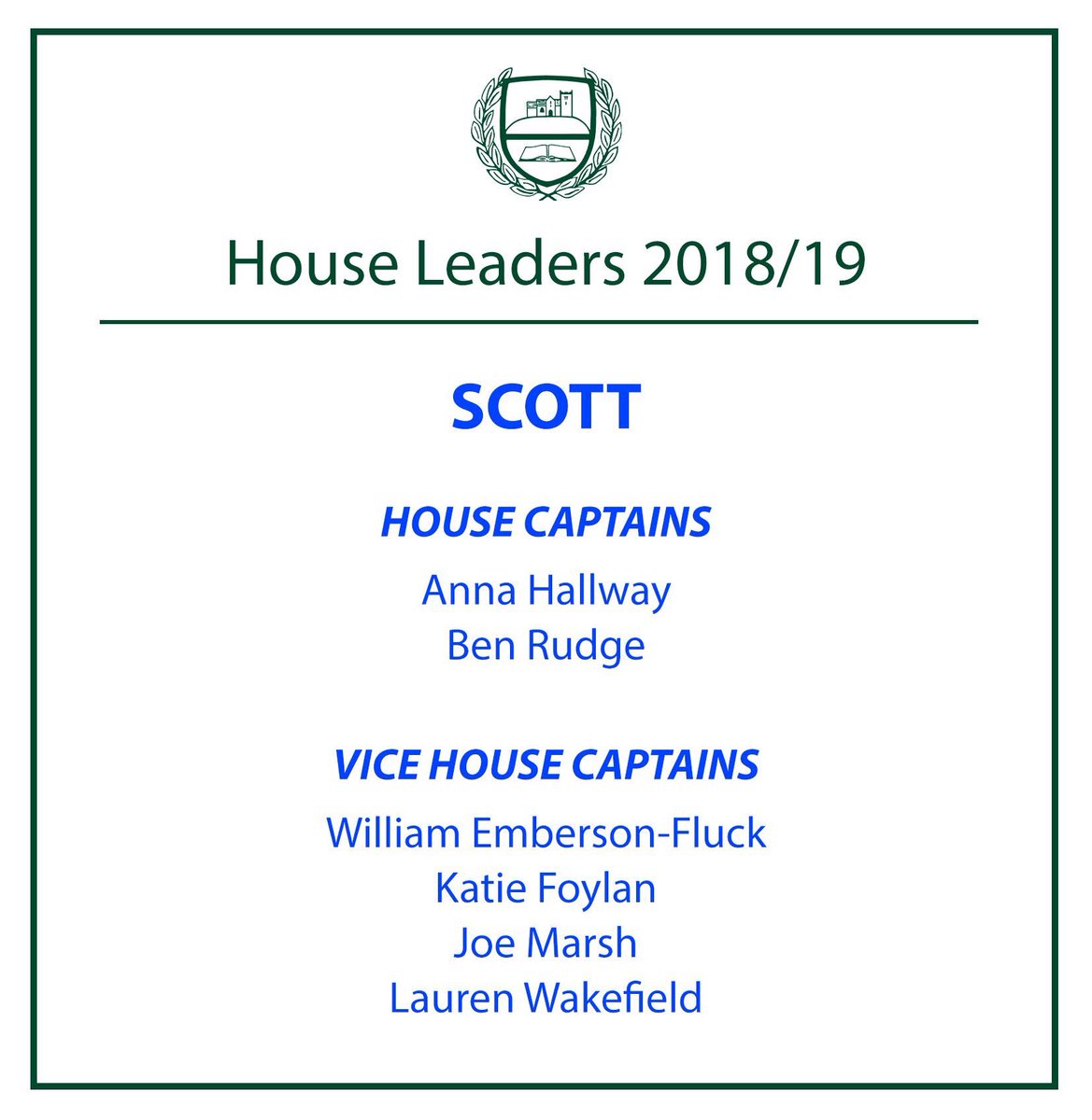 ChosenHillSch's tweet photo. 👫 | House Leadership Teams 2018/19

We are also delighted to confirm the students who have been voted into captain their Houses for the coming year.

Their first event in charge will be Sports Day this summer!

Good luck teams!

👇 https://t.co/08krbpu1Uy