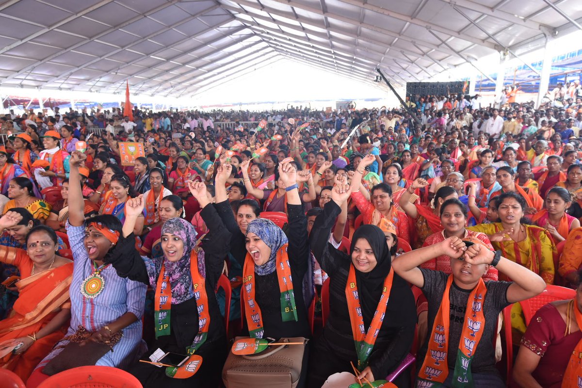 Massive gatherings at PM Shri <a href="/narendramodi/">Narendra Modi</a>'s rallies have singular message that Congress govt. is on its way out in Karnataka and BJP will come back with a thumping majority in the state. #BJP4BetterKarnataka