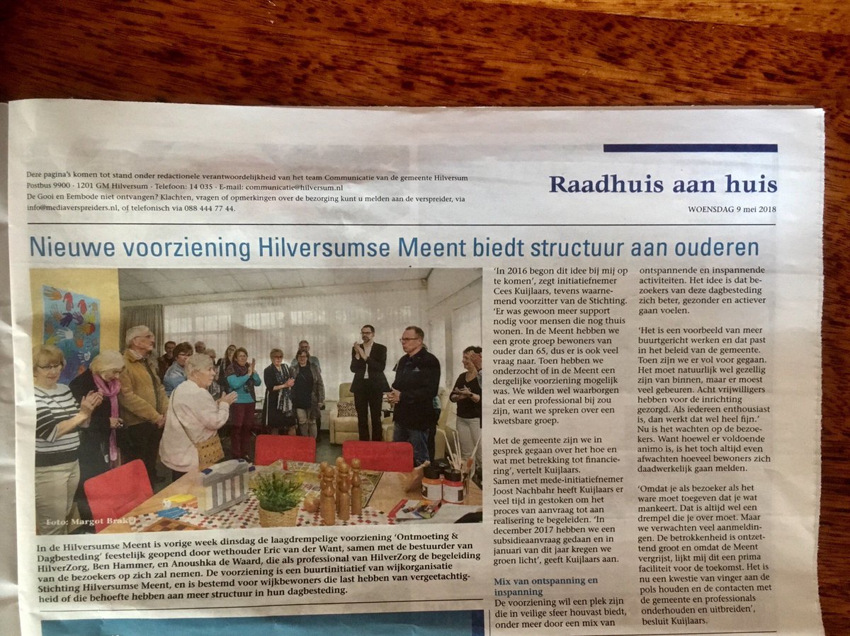 ‘Het is een voorbeeld van meer buurtgericht werken’ #Hilversum se Meent is een top wijk, sociaal, actief (en volhardend) en groen!@CeesKuijlaars1 <a href="/eva_hamelink/">Eva Hamelink</a> @ericvanderwant @hammer_ben @deWaard_