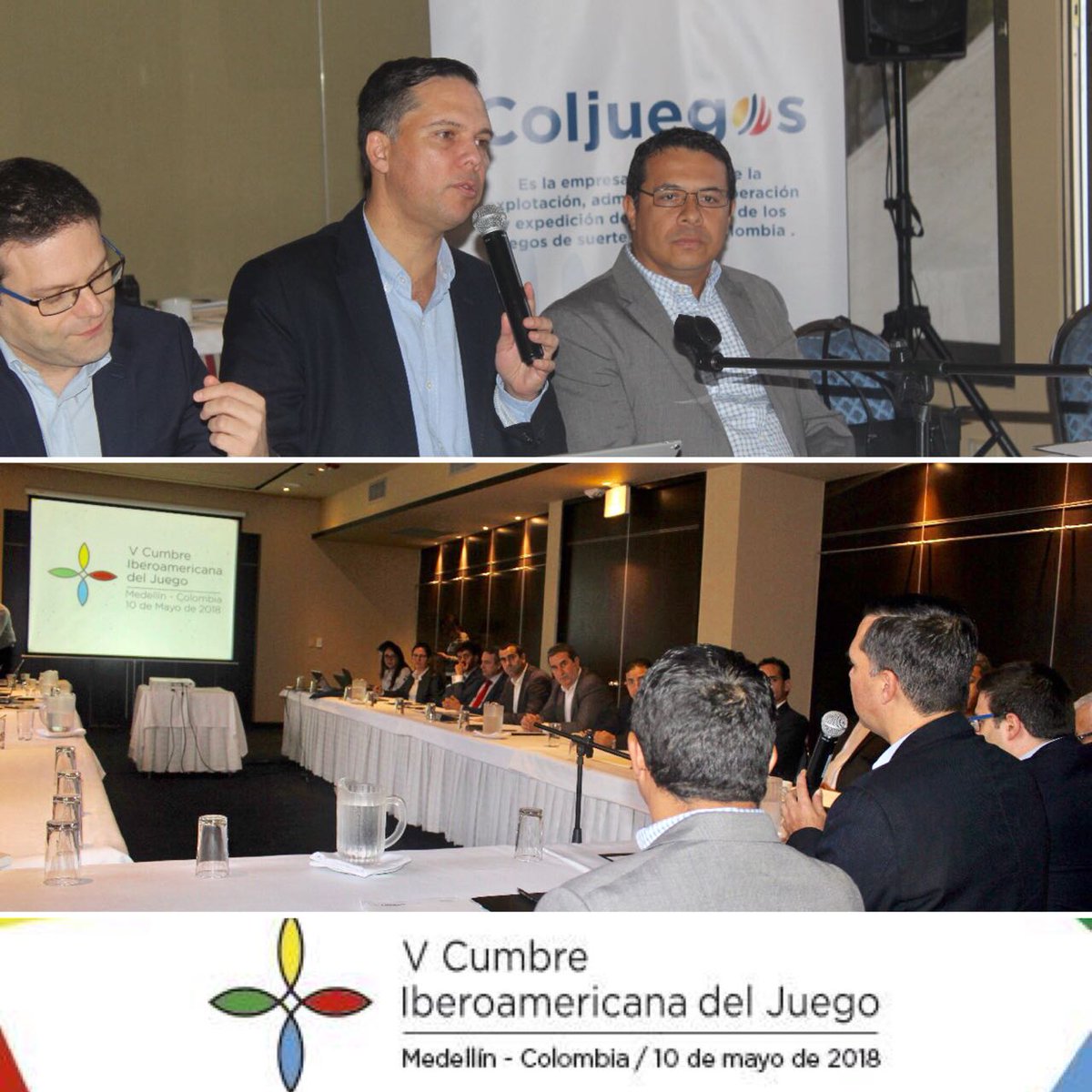 ColjuegosCo's tweet photo. El Presidente de @ColjuegosCo Juan B. Pérez Hidalgo @jbperezh se reunió hoy con los principales reguladores #Iberoamericanos del sector de Juegos de suerte y azar, en donde expuso que #Colombia tiene una política de juego responsable. #JugarLegalEsApostarleALaSalud https://t.co/ccbtFMwada