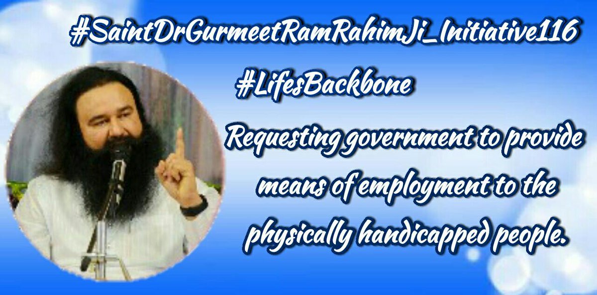 Sonia66940245's tweet photo. #SaintDrGurmeetRamRahimJi_Initiative116
#LifesBackbone pita ji also request the government to providing the means of employment https://t.co/JSea3U4iAY