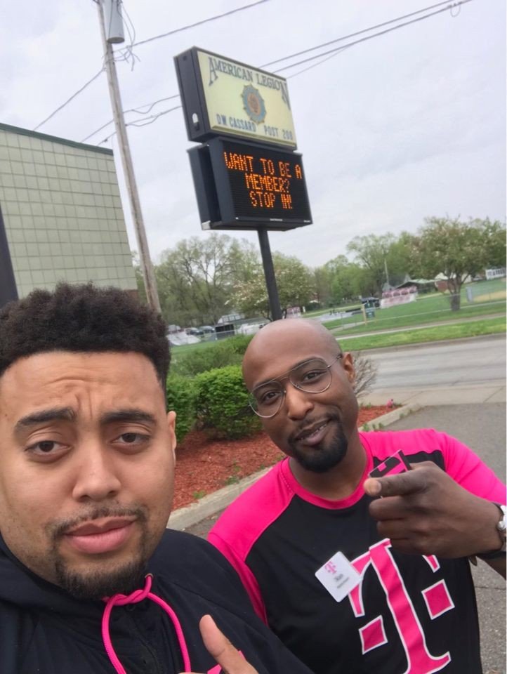 TMOGrandville's tweet photo. Mario and Ken passing out flyers at the #AmericanLegion #TMobile #TMobileGrandville #Military #MilitaryPlan https://t.co/CxGzE98BWk