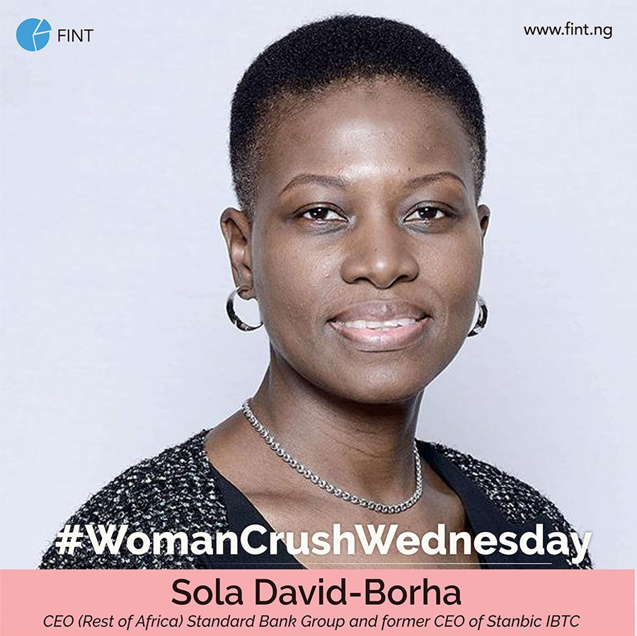 fint_ng's tweet photo. #WomanCrushWednesday
Sola David Borha, CEO (Rest of Africa) Standard Trust Group
She has been the Chief Executive Officer of Africa Regions at The Standard Bank Group since January 2017.
#WCW #FINT #Fintech #Wimbiz #SolaBorha #StandardTrust #Africa #Leaders #Women https://t.co/v318i7dZq4