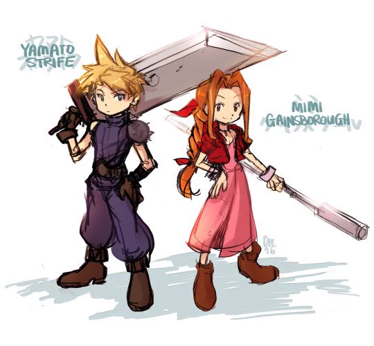 That one time someone remarked that Yamato and Mimi from #digimon looked like Cloud and Aerith from #finalfantasyVII #デジモン 