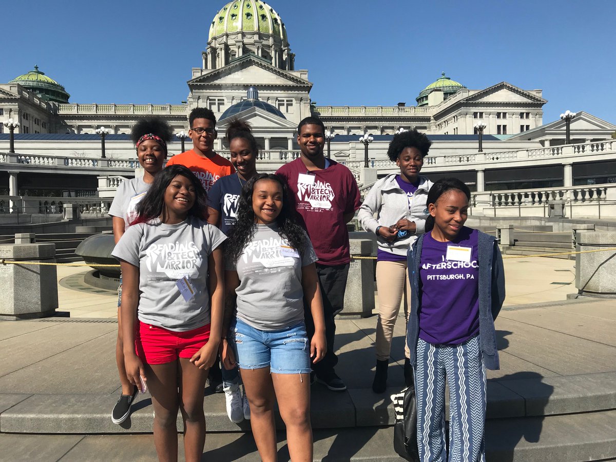 NLA_Pittsburgh's tweet photo. On May 2nd, our Tech Warriors took a trip to the state capital to join a rally advocating for the importance of afterschool programs! See photos and read about the day on our blog: https://t.co/Y1v6m8Mi4P https://t.co/gNuwhmwjNN