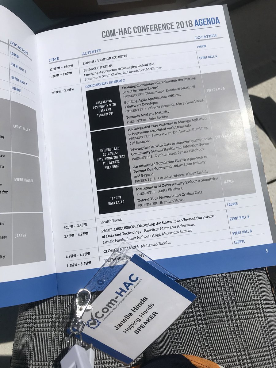 I am so pumped to be at <a href="/Com_HAConf/">Com-HAC</a> to speak about Disrupting the Status Quo: Views for  the Future of Data and Technology (for Healthcare) 

It's my passion for Healthcare and Technology coming together. I can't be happier. #comhac18