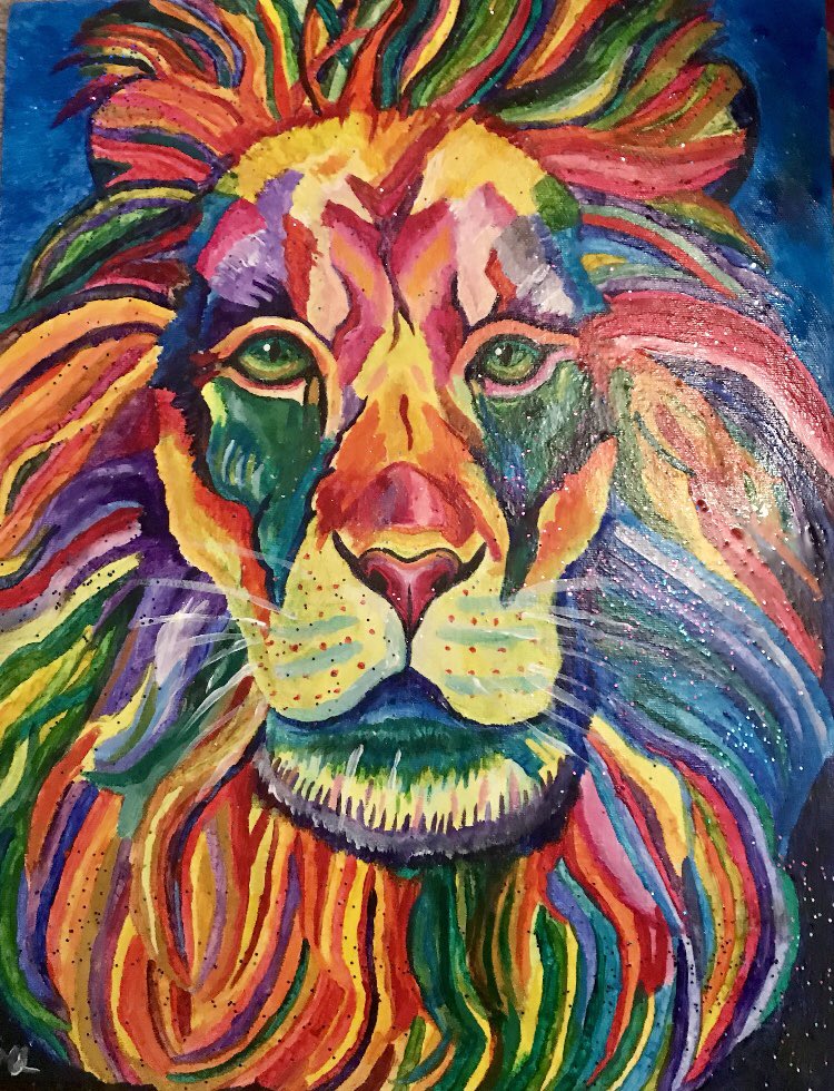 Really enjoyed tonight’s painting 👩‍🎨 🎨 🦁 A3 canvas using acrylic paints #thevetwhopaints #lionpainting #animalart
