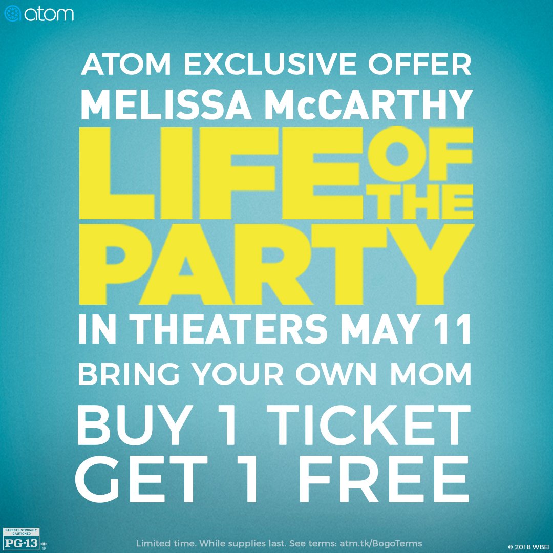 atomtickets's tweet photo. This Saturday: BYOB. This Sunday: BYOM. For Mother's Day, buy 1 ticket, get 1 free &amp; bring your own mom to see @LOTPMovie - in theaters tomorrow! Grab this BYOM BOGO while it lasts. TICKETS: https://t.co/KvI9YKChTl (U.S. only offer. Limited time, while supplies last. See terms) https://t.co/hdKBsGbWPJ