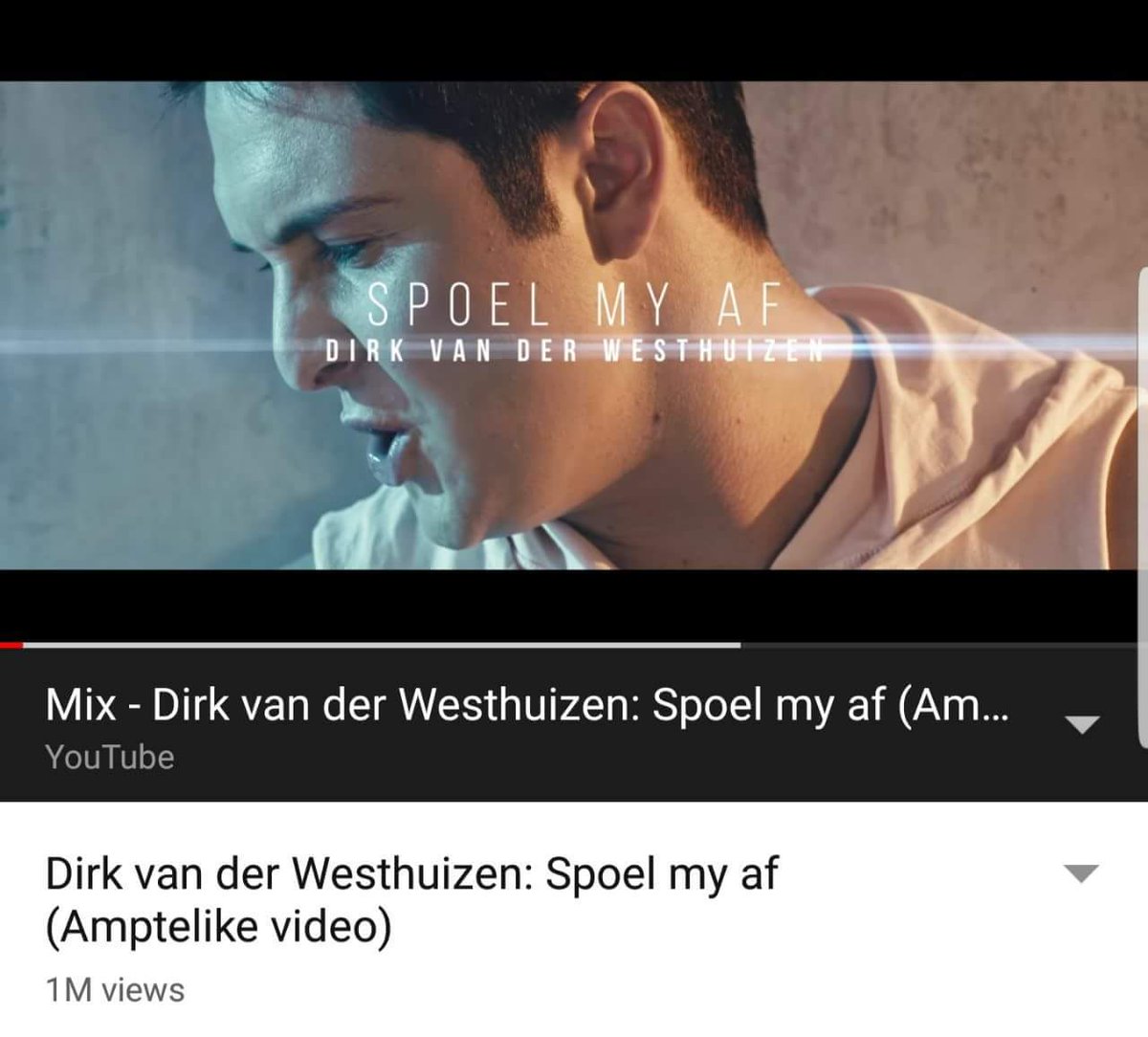 Coleen_duToit's tweet photo. SPOEL MY AF = 1 MILJOEN VIEWS! 
Baie dankie vir elkeen van julle!! Ons is dankbaar! @Dirkvdw https://t.co/n9B4Z7ZjXn