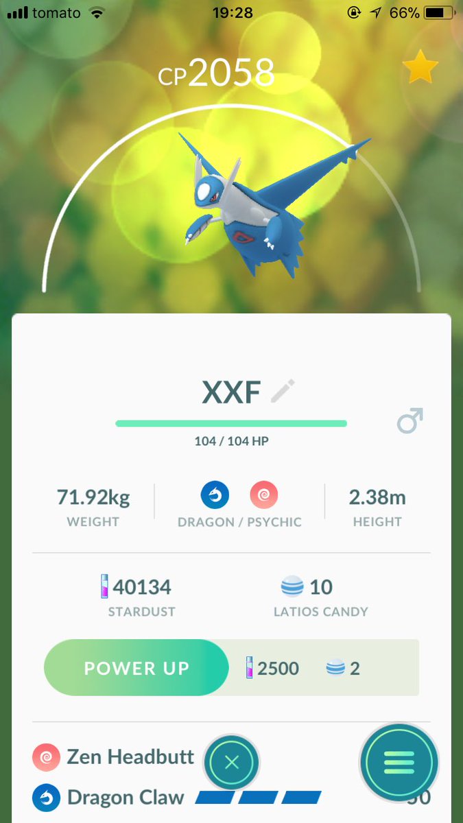 GreatValorKing's tweet photo. I caught 2 89% and one trash #Latios 3/3 score :) Can I beat #Rayquaza score? #EonDuo #PokemonGo #TeamValor #DragonMaster https://t.co/1dwHRKmr71