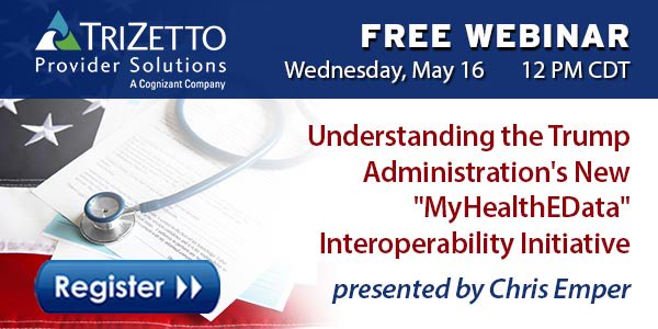 TZProvider's tweet photo. The Trump administration’s #MyHealthEData initiative wants to put healthcare consumers in control of their #ElectronicMedicalRecords. @ChrisEmper will discuss the program in detail during our next webinar. Sign up here: https://t.co/4sEkPyX8DZ
