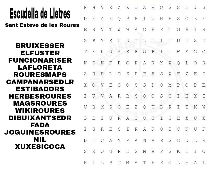 ✏️ JUGUEM?...
<a href="/BruixesSER/">Bruixes Sant Esteve de les Roures</a> <a href="/XuxesR/">Xuxes🎗 i coca🎗 de St. Esteve de les Roures.</a> @HerbesRoures <a href="/WikiRoures/">Wiki Roures</a> <a href="/funcionari_SER/">Funcionari St. Esteve de les Roures</a> <a href="/DibuixantSEdR/">El dibuixant d'aquell poble</a> <a href="/CampanarSEDLR/">Campanar Sant Esteve de les Roures</a> @MagsRoures @JoguinesRoures <a href="/Rouresmaps/">Rouresmaps</a> <a href="/s_roures/">Fada S. Esteve de les Roures 🪄✨✨💫🌟</a> <a href="/NeilPye_/">Neil Pye ✌🏻</a> <a href="/LaFlorSPDR/">La Floreta de Sant Esteve de les Roures #FemXarxa</a> <a href="/IPortuaris/">Carles covid free certificated</a> <a href="/elfusterdeser/">El fuster de Sant Esteve de les Roures</a> 
#escudelladelletres
#SantEstevedelesRoures