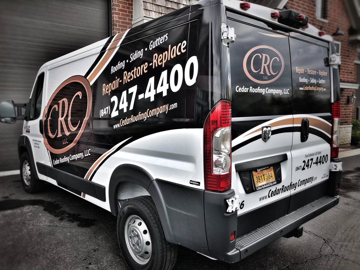 GMediaWraps's tweet photo. Annnnnd #AnotherOne! Just finished up this #vehiclewrap for #CedarRoofing #lakeForest. Get them fresh from the dealer cause they know how much business it attracts by having their #fleetwrap. A #wrappedVan is part of CRCโs #businessGrowth. How can we help you grow your business? https://t.co/mREQ6hxcLE