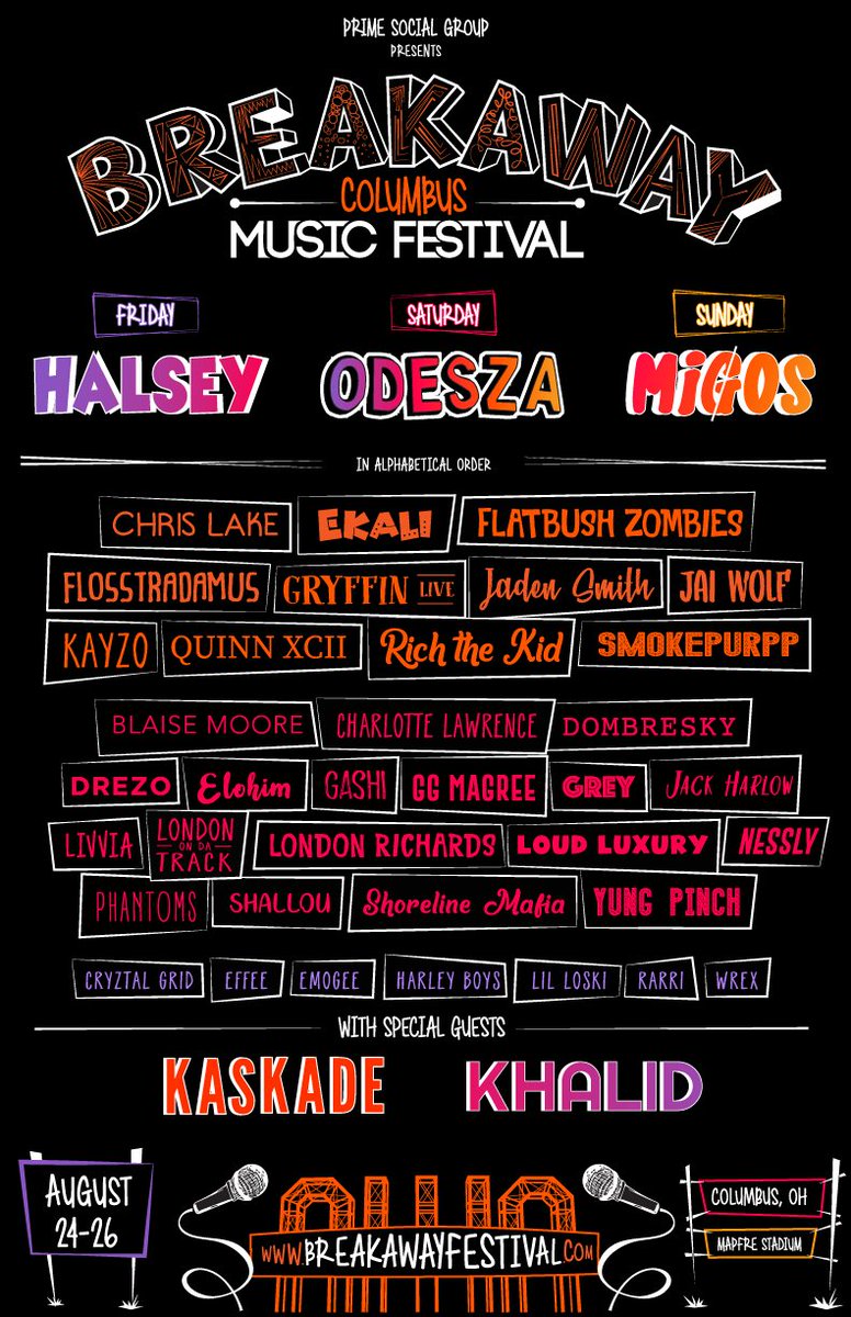 breakaway music festival lineup 2016 breakaway music festival lineup 2016