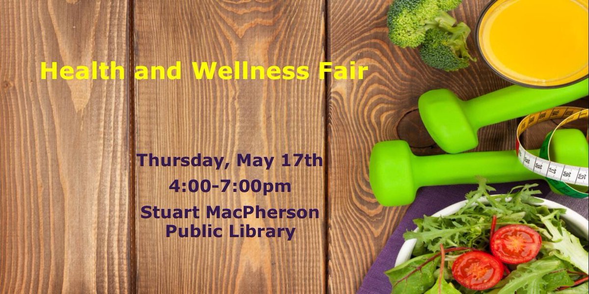 LLBC_Libraries's tweet photo. Join us at the Stuart MacPherson Public Library on Thursday, May 17th to find out what Lac La Biche County organizations, businesses and agencies can offer to support your health and well being. There will be booths, demonstrations and short presentations throughout this event. https://t.co/A123LoyYVs
