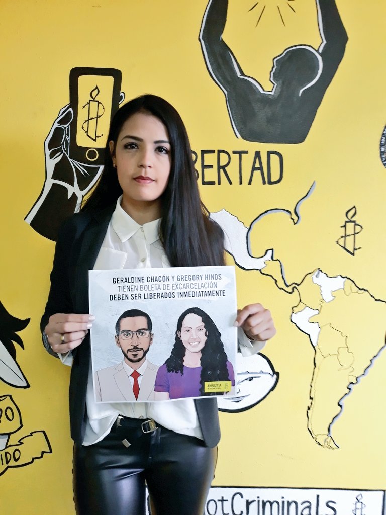 Gregory Hinds y Geraldine Chacón tienen boleta de excarcelación. <a href="/amnistia/">amnistia . org</a> los ha declarado presos de conciencia y  deben ser liberados inmediatamente. #HablemosDDHH #LiberenAGregory #LiberenAGeraldine