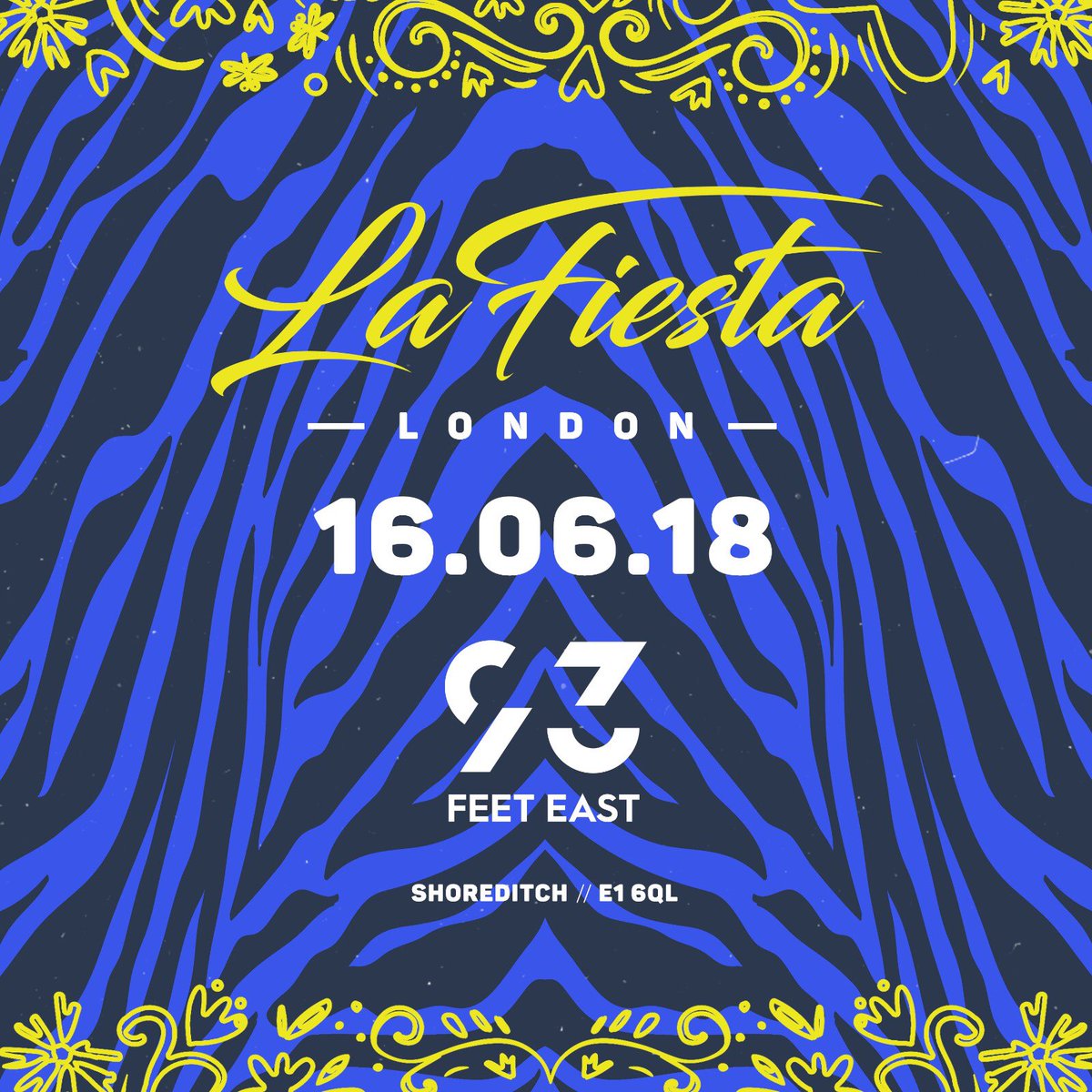 ANNOUNCEMENT 🗣.. Pleased to announce Saturday 16th June we will be heading to London and taking over one of Shoreditch’s HOTTEST venues 93 Feet East!! Line up drops this week👀🕺🔥

First Release Tickets: lafiesta.glistrr.com/e/19

 #LaFiesta #LDN #93FeetEast