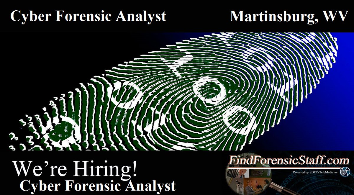 ForensicStaff's tweet image. #CyberForensicAnalyst  opportunity in #MartinsburgWV  #CyberFraud #ForensicLife #WestVirginiaJobs #ForensicJobs Apply today and for free with us!    ow.ly/H5Ba30g6dSW