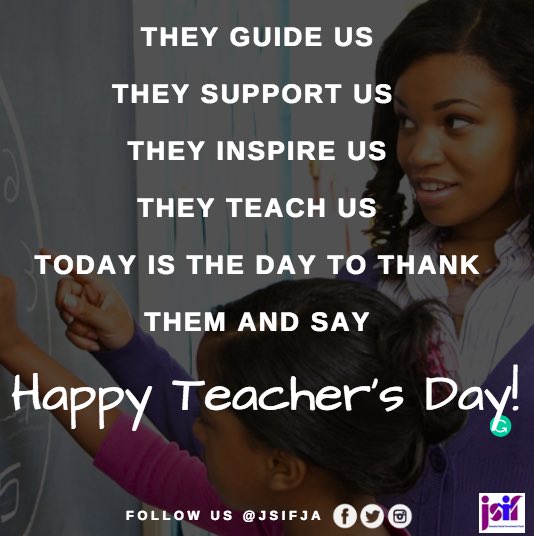 JSIFJA's tweet photo. Today we salute our Teacherβs for guiding, supporting, inspiring and teaching us! Happy Teacherβs Day
.
.
#JSIFJA #InvestingForCommuntiyDevelopment #TEAMJSIF https://t.co/QjWJP3rXup