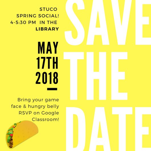 StuCo members: sign up for TINGO here: bit.ly/TINGO18 🌮 🎁