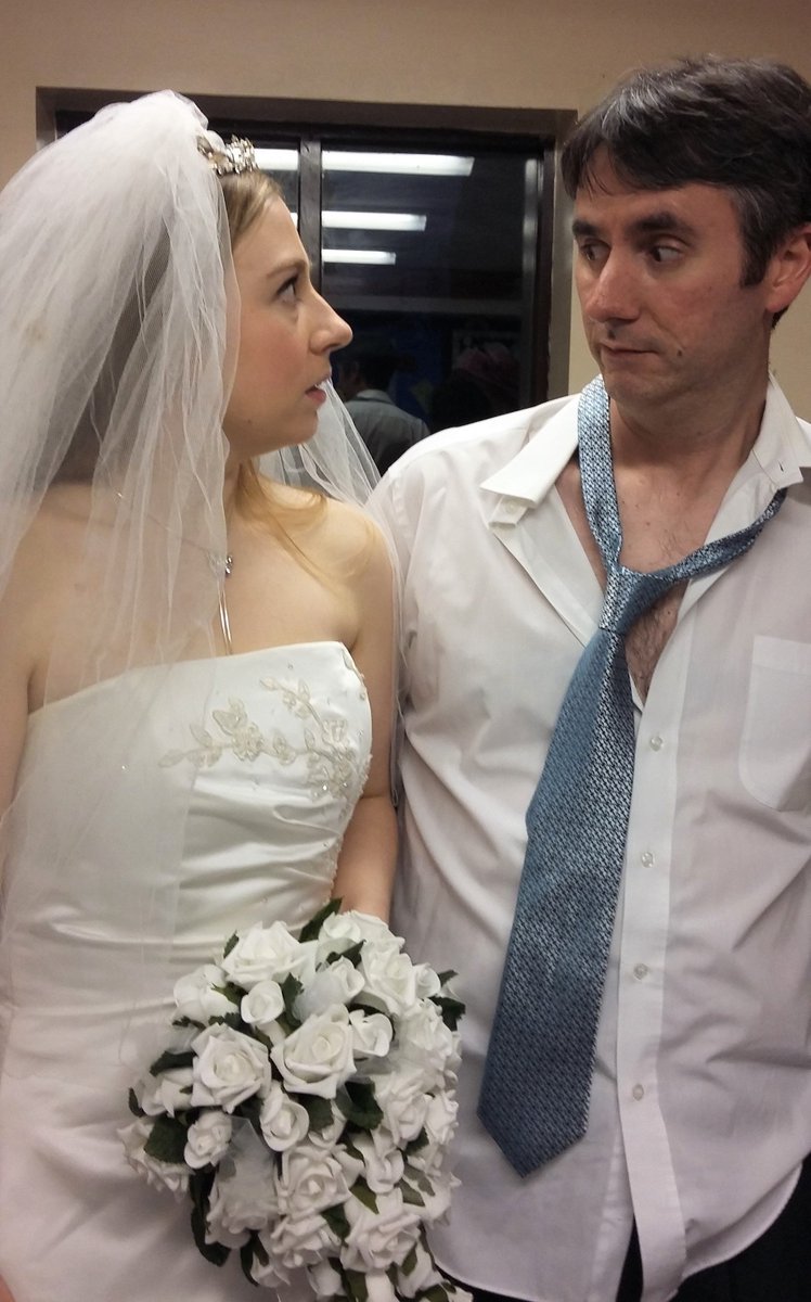 "Do you take this man to be your 'awfully' wedded husband?" This bride seems far from certain! Find out why in our riotous wedding-day comedy @CompassTheatre next week. Curtain up on Robin Hawdon's 'Perfect Wedding' one week tonight. Book now bit.ly/2o6GPGO
