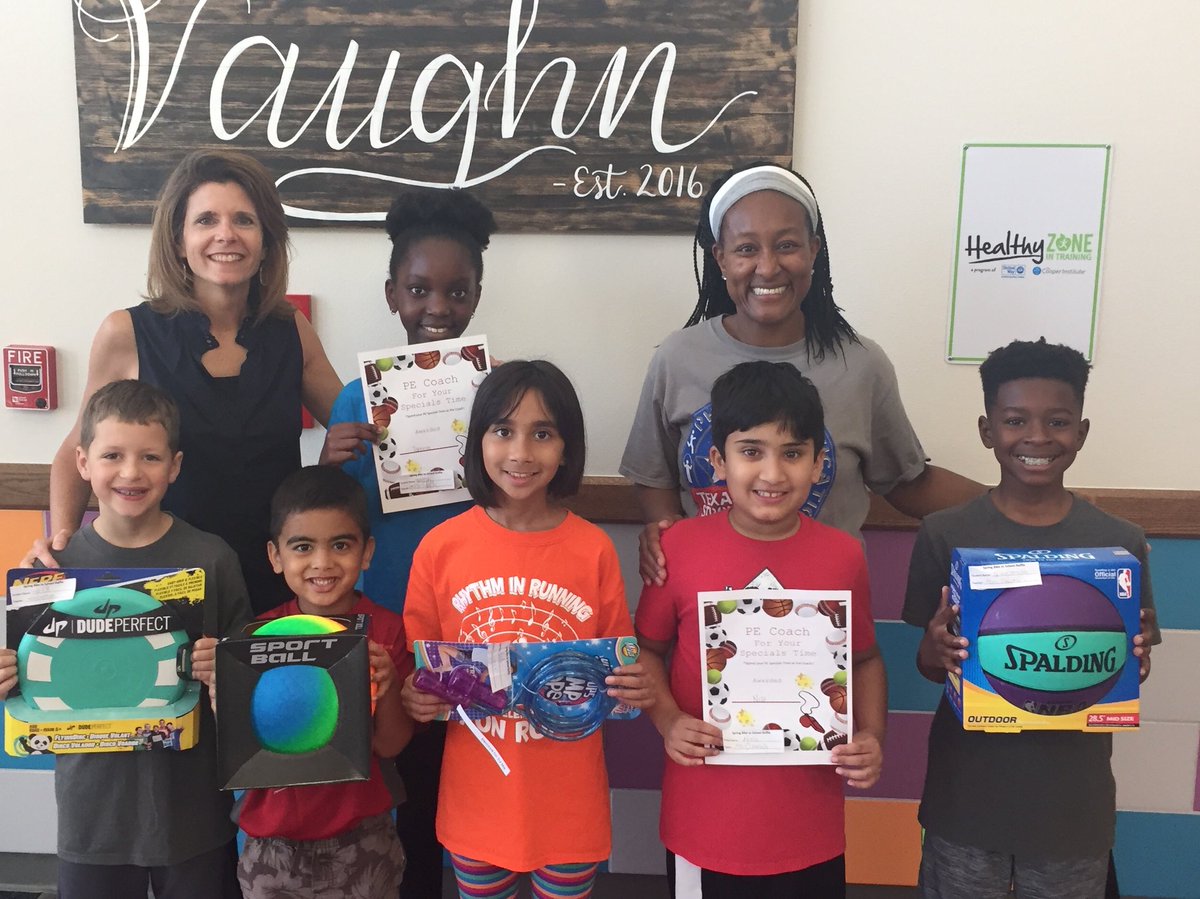 VaughnElemFISD's tweet photo. Raffle winners from today’s bike/walk to school day! #HealthyZoneSchoolInTraining #vaughnpta https://t.co/h3JZeo2HPS
