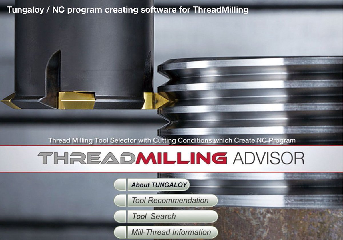 MachiningNews's tweet image. @TungaloyJapan announces a release of #threadmill program generator for #ThreadMilling #tools in #machiningcenters machiningnews.com/2018/05/tungal…