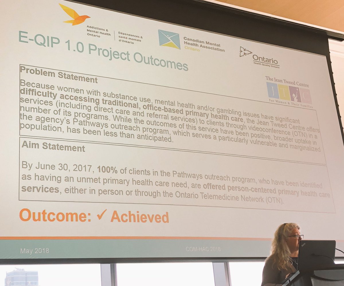 Getting to hear about some innovative quality improvement E-QIP projects within the Community Mental Health and Addictions sector #comhac18