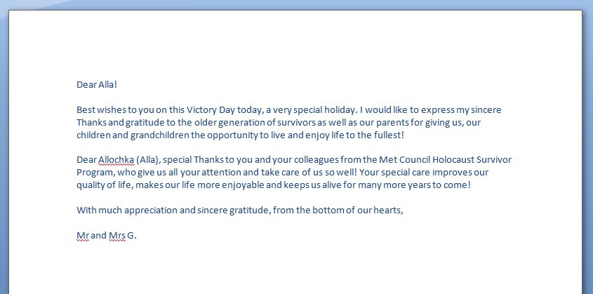 HolocaustProg's tweet photo. Beautiful client thank you letter from a grateful Holocaust survivor couple. We are always honored to be able to help our survivors in any way. #Caring #Compassion #HonoredToHelp @MetCouncil @UJAfedNY @jfederations @ClaimsCon https://t.co/TnN908NlnF