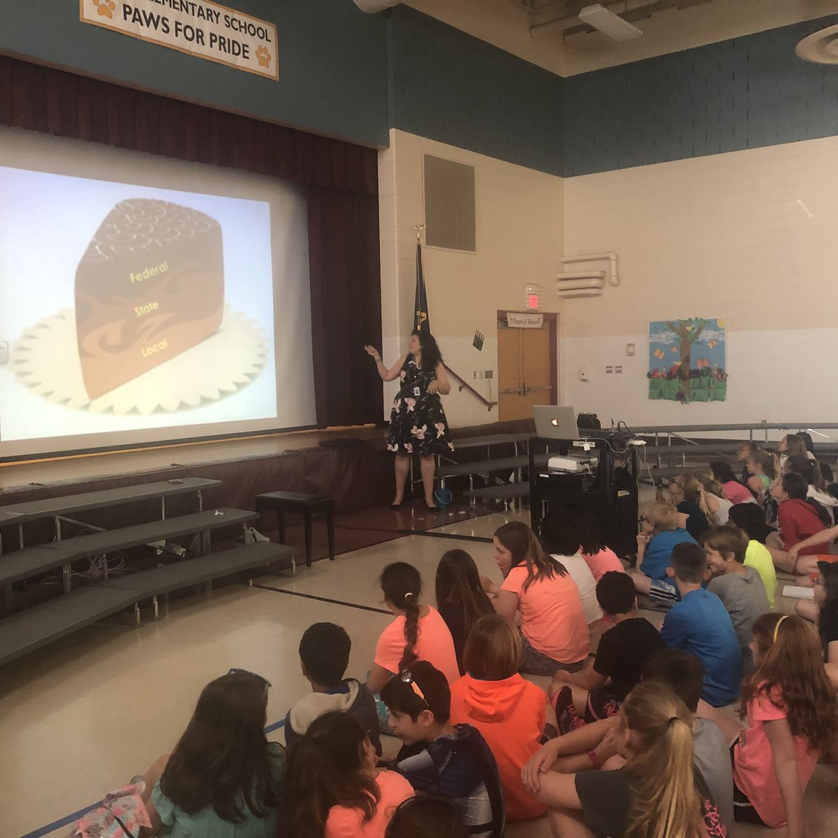 Mrs. Schwartz, CB school board member and Titus parent, made learning about the PA govt a piece of cake! #TitusPride