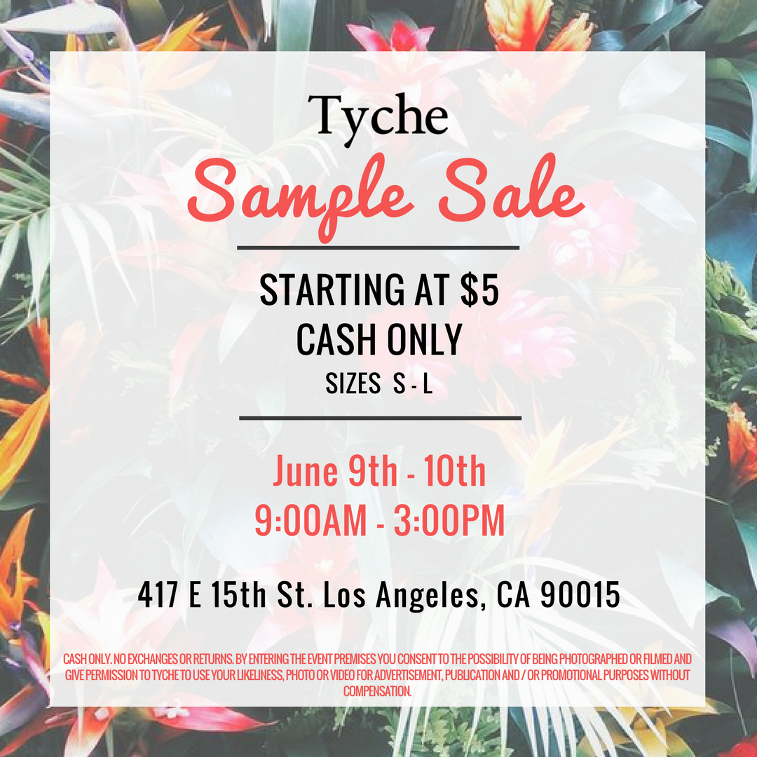 tychelosangeles's tweet photo. Special Announcement! We are hosting a SAMPLE SALE June 9th-10th! Join us at the #Tyche Warehouse (417 E 15th St. Los Angeles, CA 90015) to shop dresses, rompers, maxis and more! Let us know if you'll be there!
#tychesamplesale #tychelosangeles #tyche #lasamplesales https://t.co/EI59anGVKT