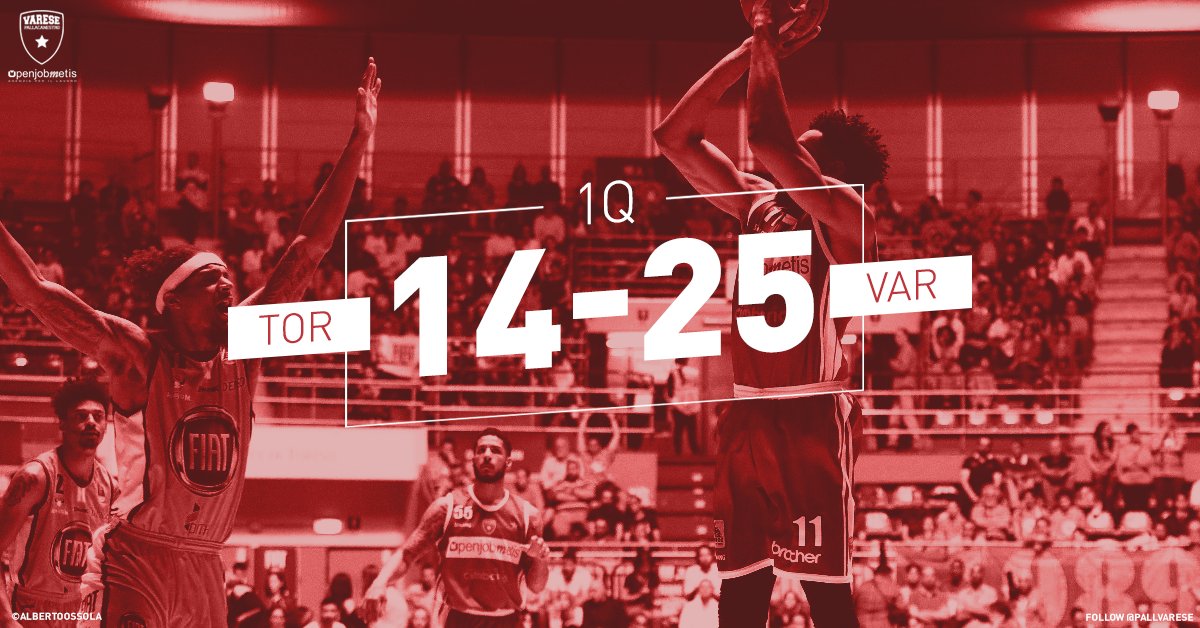 PallVarese's tweet image. 🏀 Finisce il 1⃣  quarto al Pala Ruffini, siamo davanti 14-25! 💪 #GOVARESE #TorVar