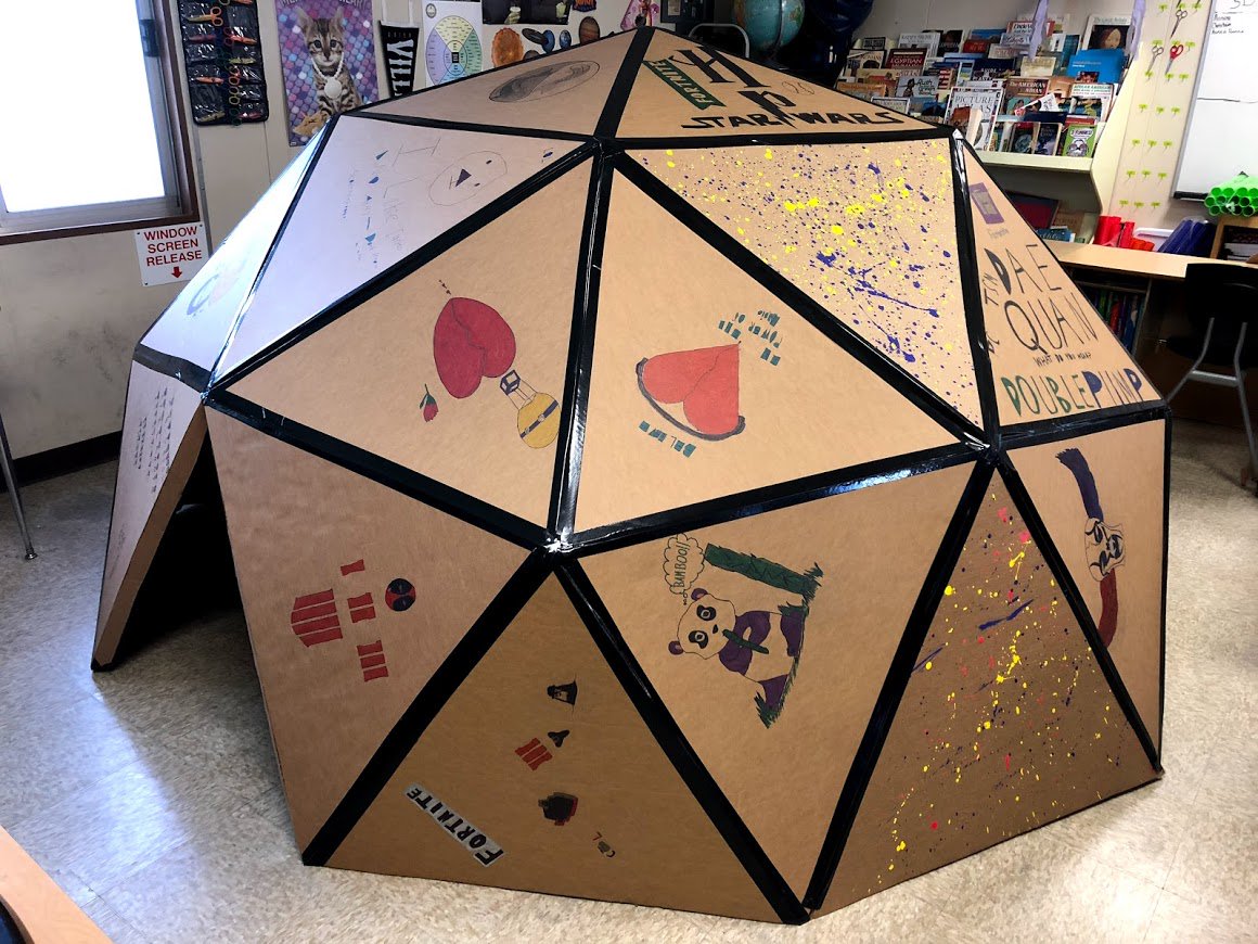 PrincipalMacD's tweet photo. Check out the geodesic dome that Mr. Berry's students put together!  Math can be fun and interesting. https://t.co/08hfhycTUL