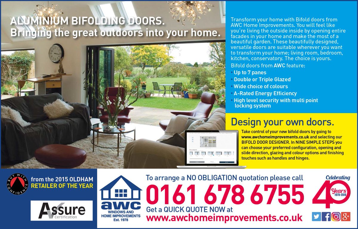 Visit our website and design your dream Bi Folding Doors today.
Or phone 0161 678 6755 to book a NO OBLIGATION quotation.