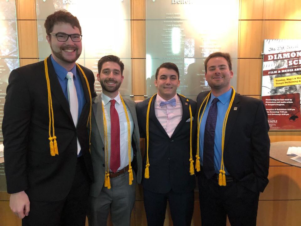 SAGA_Temple's tweet photo. Congratulations to our graduating SAGA executive board members for achieving honors recognition! @WILLverine55 @ryan_amodei @B_Weinberg26 @Zachary_R_Baker #SAGAtakeover #TempleMADE #TemplePROUD https://t.co/xVmKB5SOpr