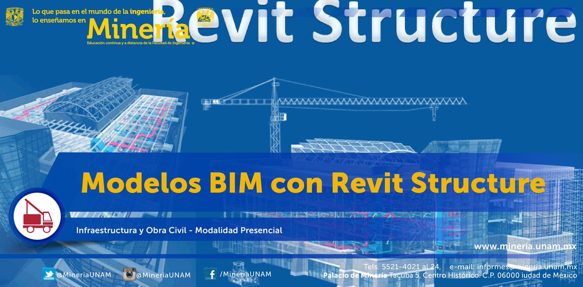 MineriaUNAM's tweet image. Participa en nuestro curso #ModelosBIM con #RevitStructure y conoce las características de un #ModeloDeInformación #BIM. 

Puedes consultar el temario, horario, fecha y precio en: goo.gl/5oJUCt
#IngenierosCiviles #Arquitectos #UNAM #Construcción #FIUNAM