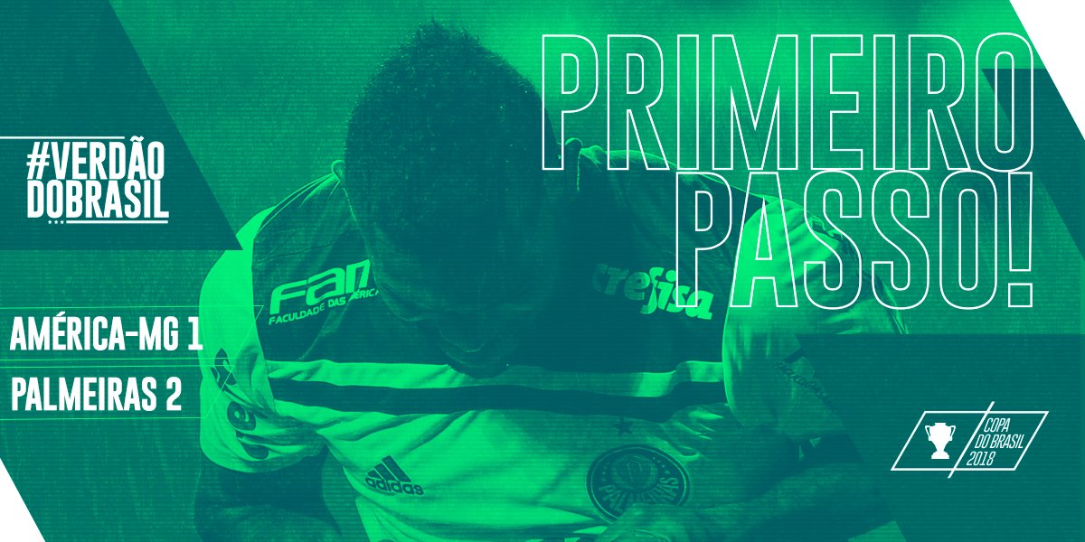 Palmeiras's tweet photo. O #PrimeiroPasso foi dado. O próximo é na nossa casa! 👣

Garanta o manto do #MaiorCampeãoDoBrasil ➤ https://t.co/wQKGoppc6D
#AvantiPalestra #VerdãoDoBrasil https://t.co/H0beiQwpWZ