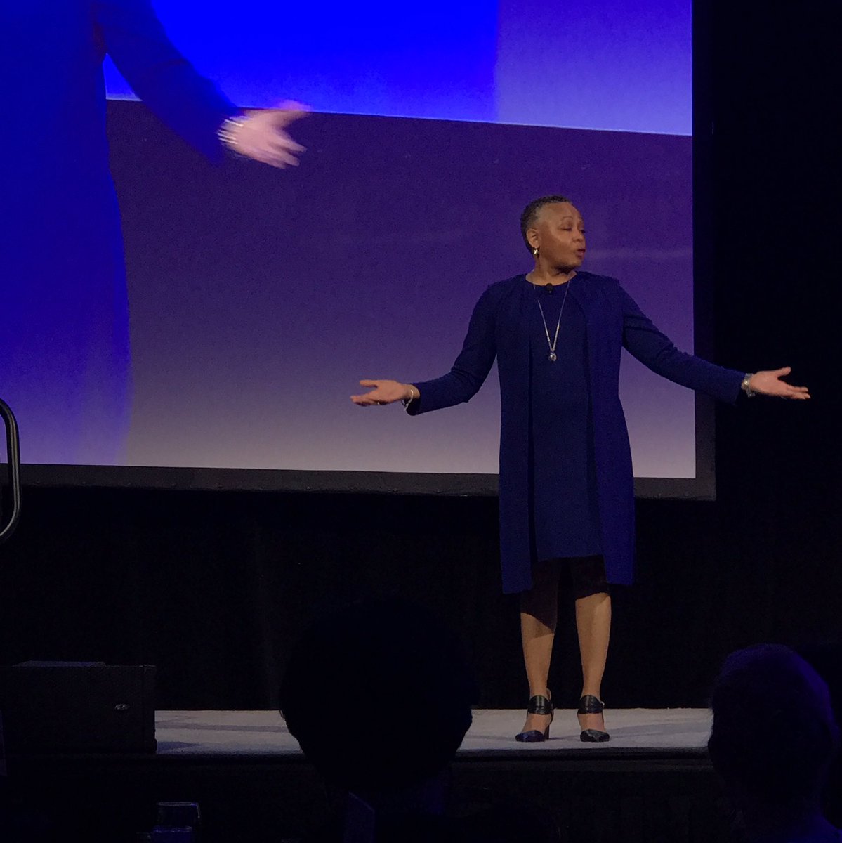 SheilaBenny's tweet photo. Lisa Borders, president of the WNBA, 'coaches' women executive supply chain leaders at the AWESOME Conference in Orlando.  Three pointers: confidence, competence and compassion. https://t.co/b7dHptioFY