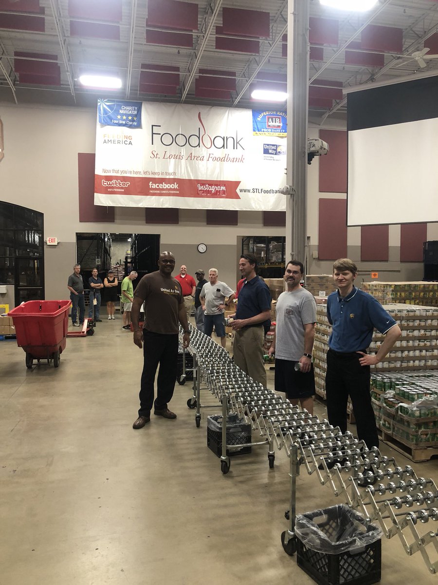 Missouri PE at St Louis Foodbank.  We work hard fixing and serving.